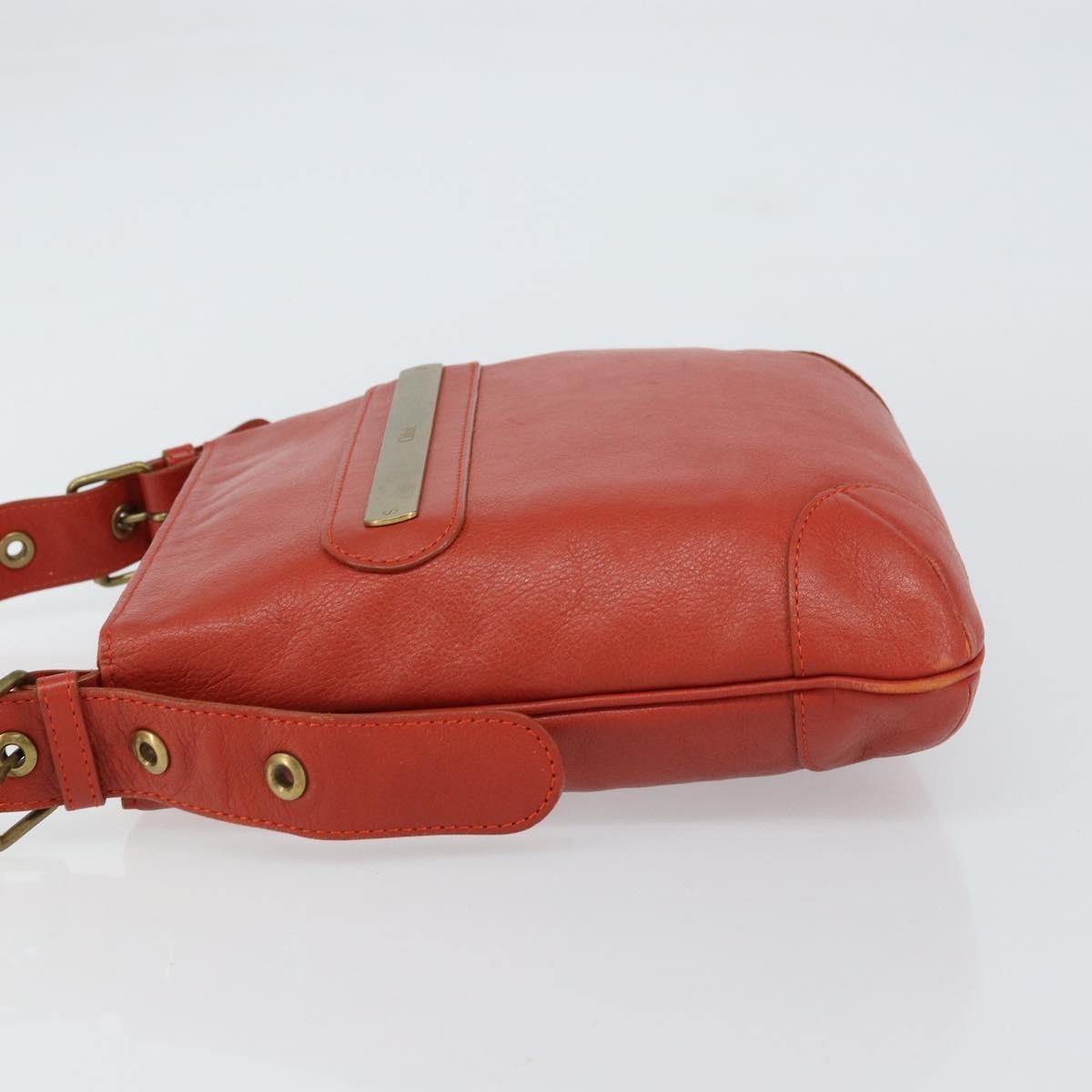 Chloe Vintage Shoulder Bag Orange Leather Good condition - Model View