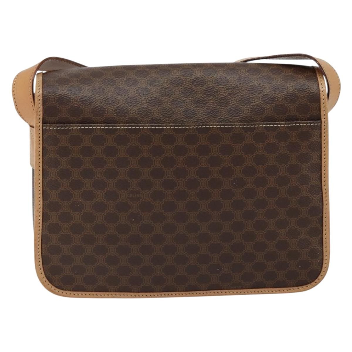 Celine Vintage Macadam Shoulder Bag Brown Canvas Good condition - Back View