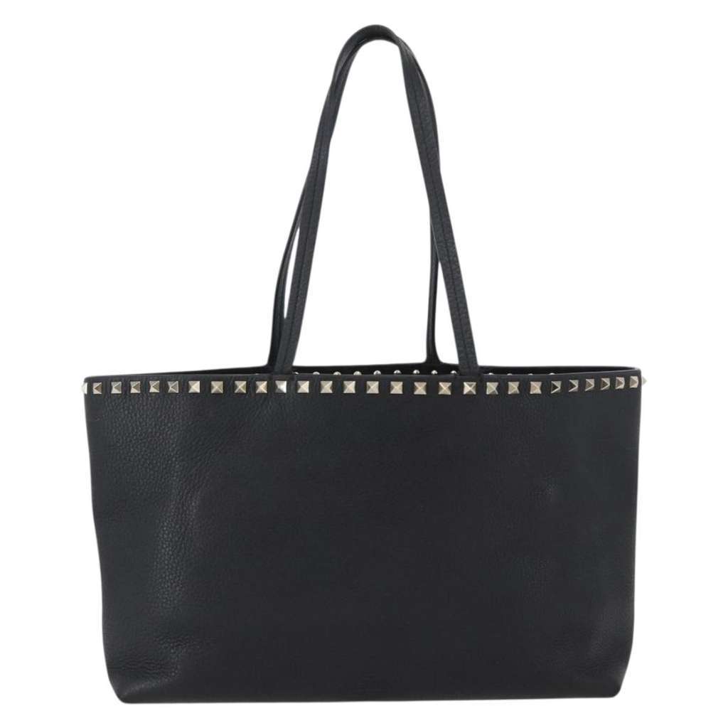 Valentino Garavani Rockstud Shopper Tote Black Leather Good condition - Back View