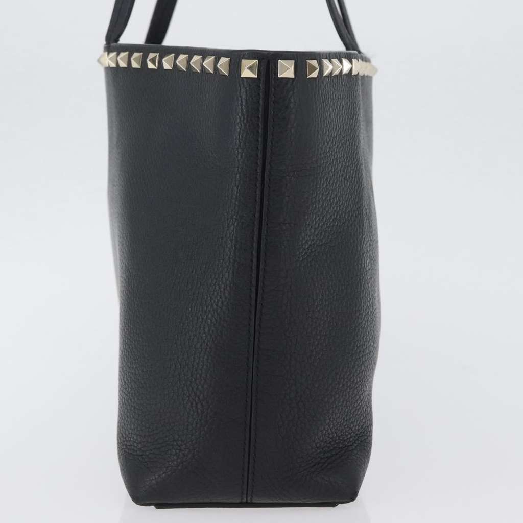 Valentino Garavani Rockstud Shopper Tote Black Leather Good condition - Inside View