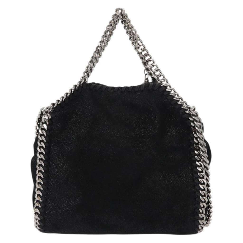 Stella Mccartney Falabella Fold Over Bag Black Suede Good condition - Back View