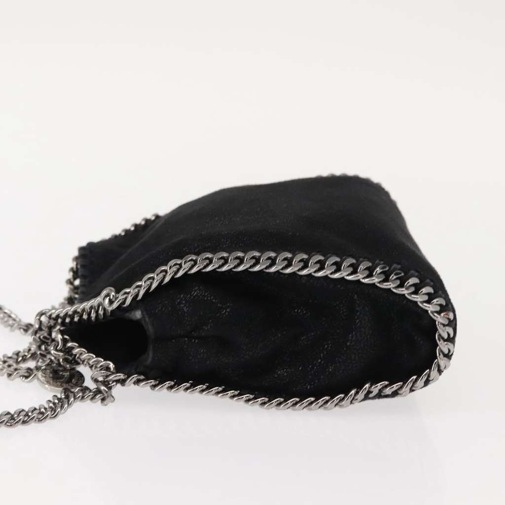 Stella Mccartney Falabella Fold Over Bag Black Suede Good condition - Model View