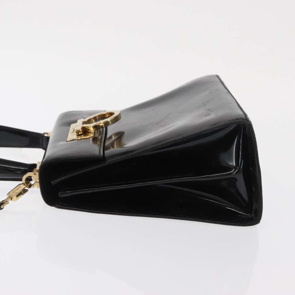 Salvatore Ferragamo Gancini Convertible Top Handle Bag Black Fair condition - Model View