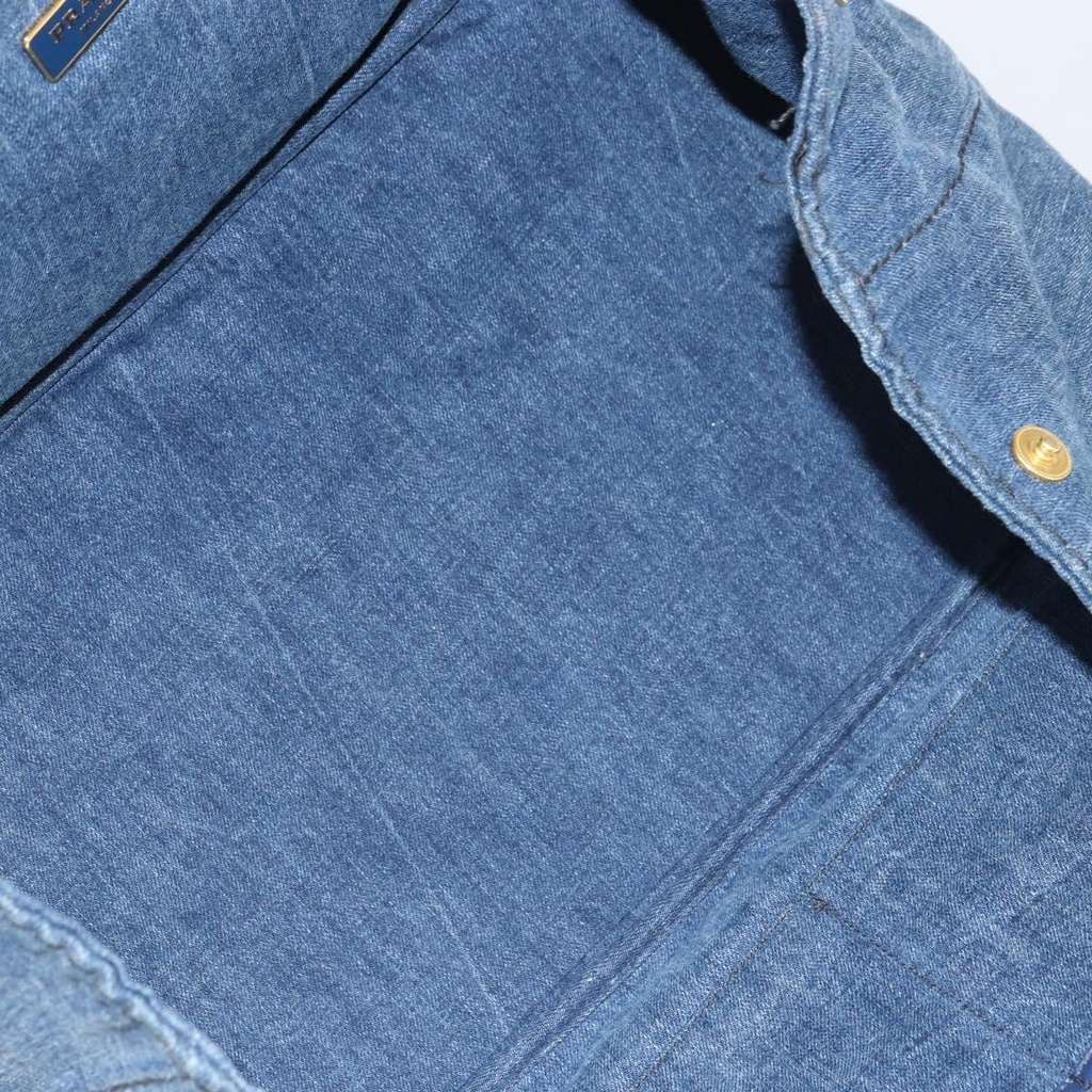 Prada Canapa Open Tote Blue Canvas Good condition - Box View