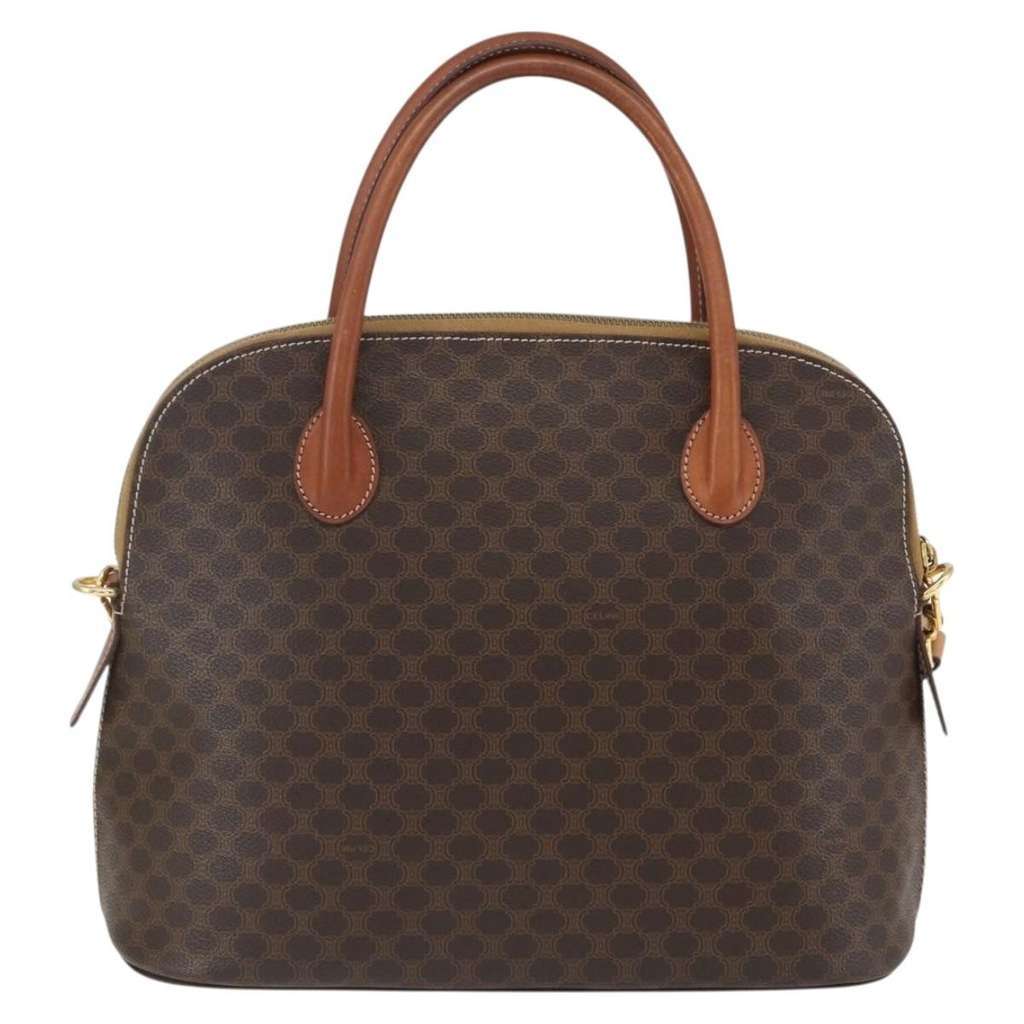 Celine Vintage Macadam Handbag Brown Canvas Good condition - Back View