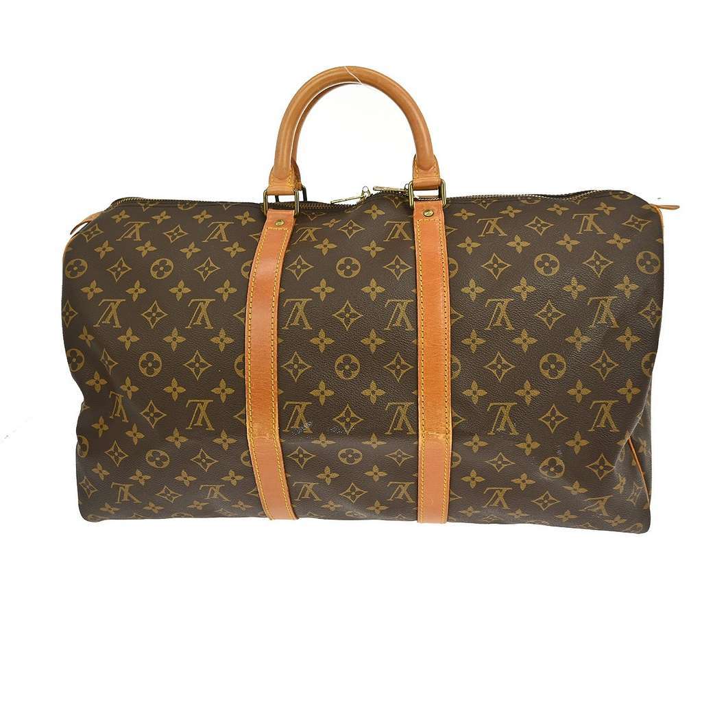 Louis Vuitton Keepall Bag Brown Canvas Fair condition - Back View