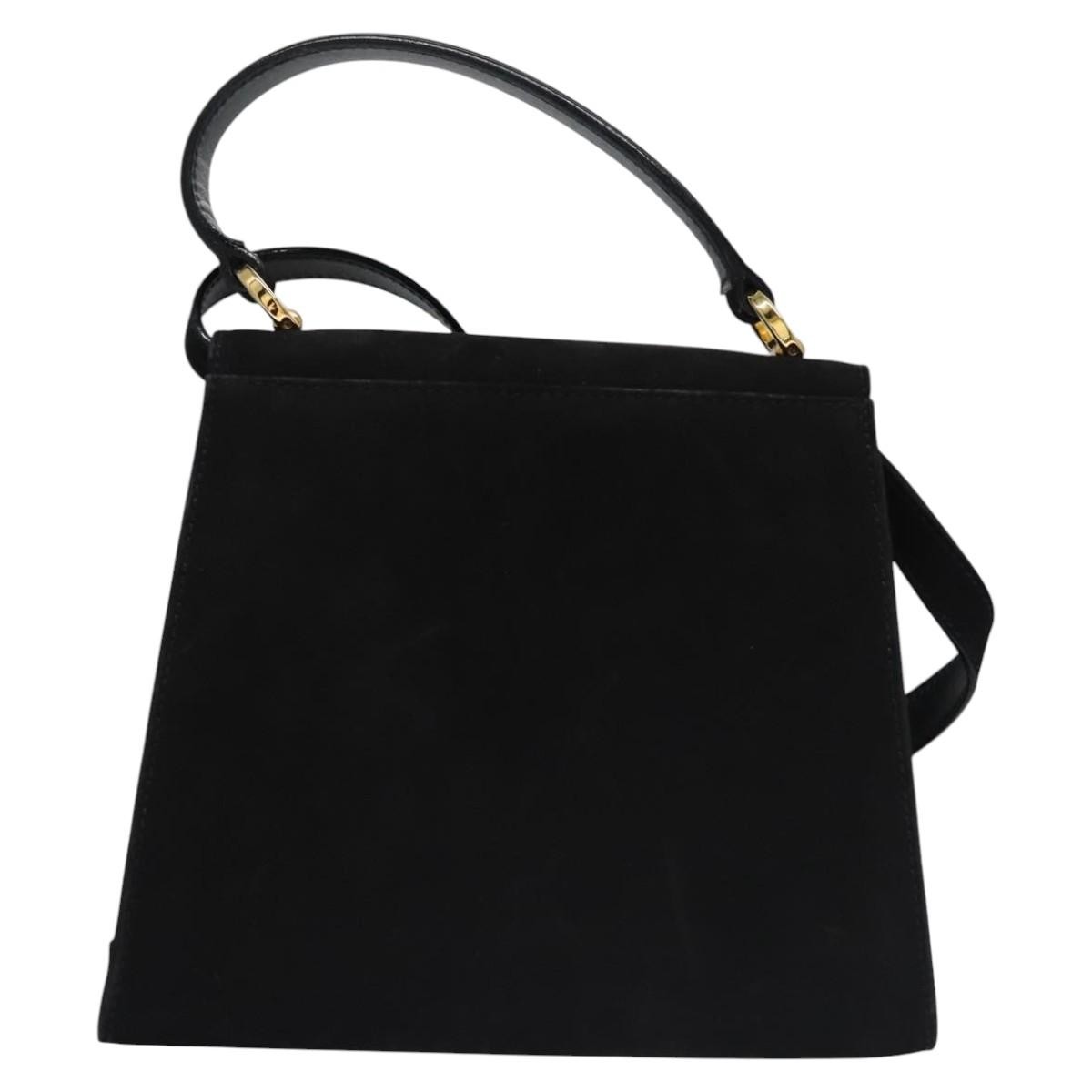 Salvatore Ferragamo Vintage Vara Bow Top Handle Bag Black Suede Good condition - Back View