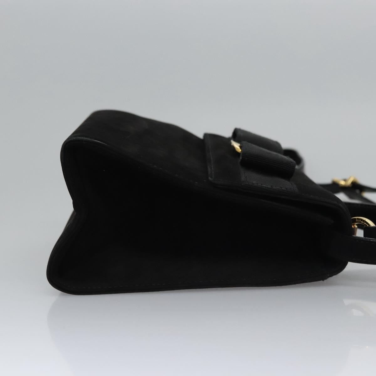 Salvatore Ferragamo Vintage Vara Bow Top Handle Bag Black Suede Good condition - Inside View