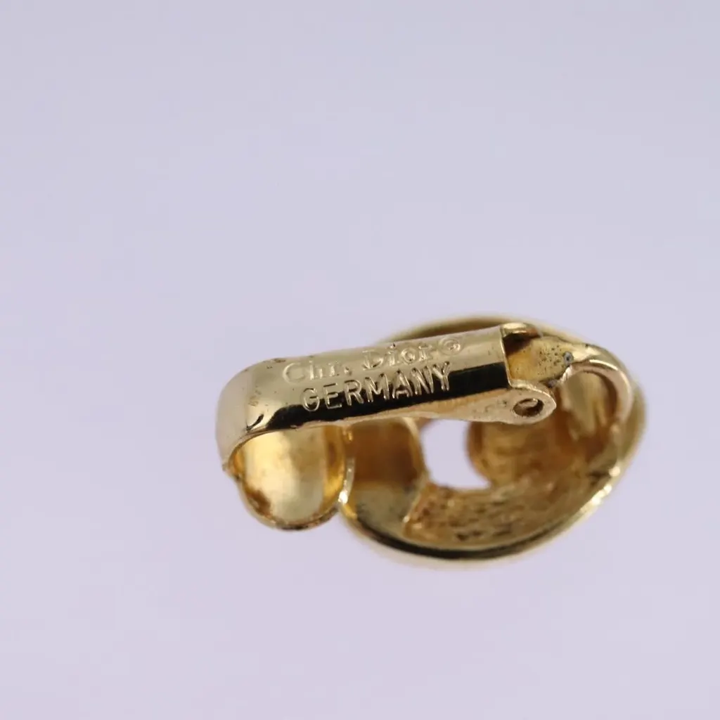Dior Vintage clip-on earrings Gold Metal Good - Inside View