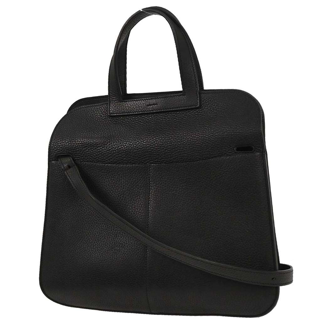 Hermès Halzan Bag Black Leather Good condition - Back View