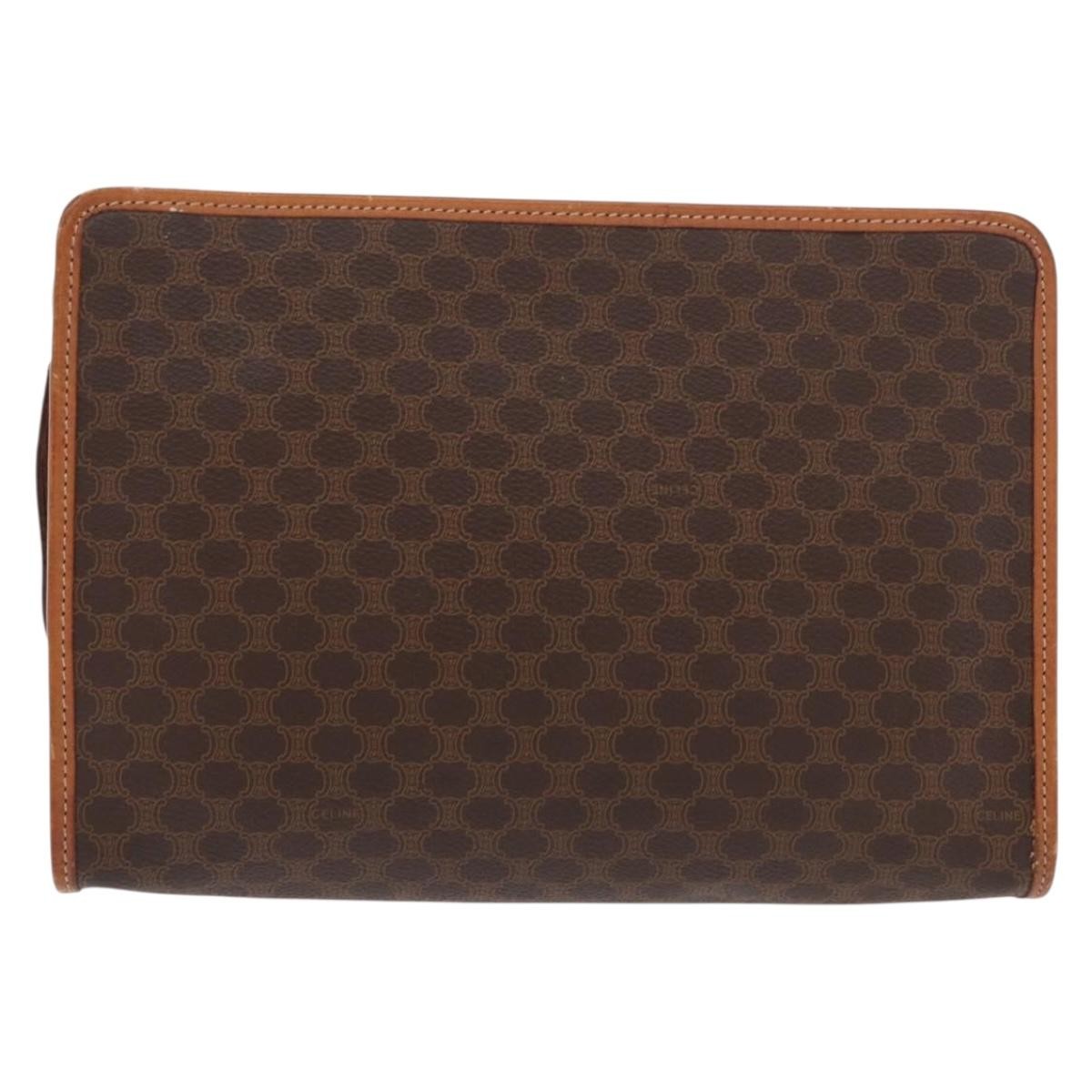 Celine Macadam Pochette Brown Canvas Good condition - Back View