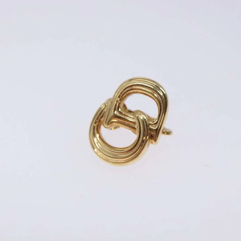 Dior Vintage CD Clip-On Earrings Gold Metal Good - Back View