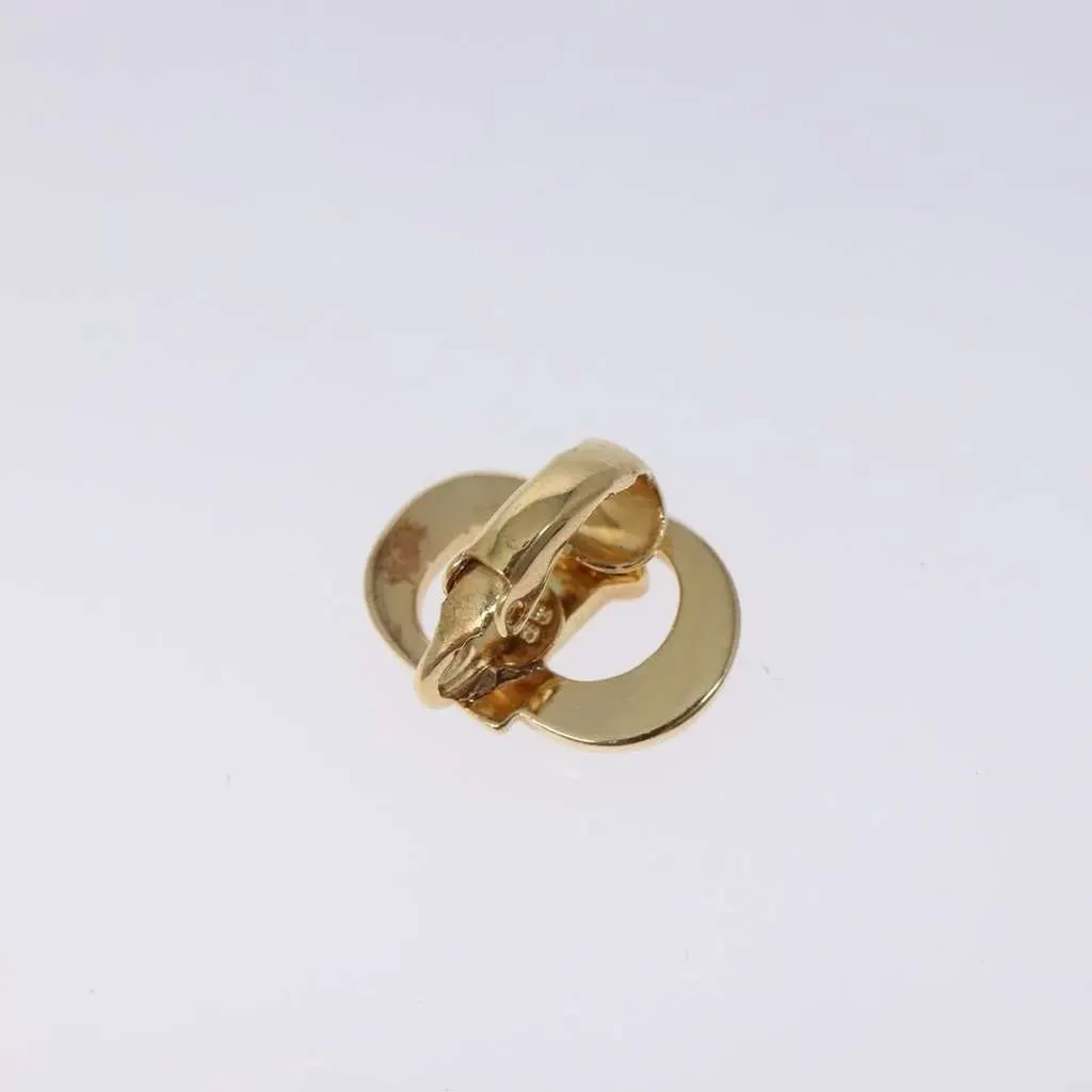 Dior Vintage CD Clip-On Earrings Gold Metal Good - Inside View