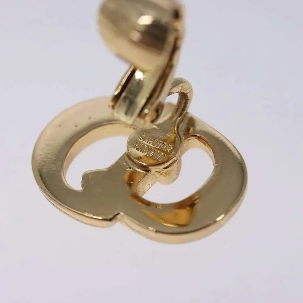 Dior Vintage CD Clip-On Earrings Gold Metal Good - Box View