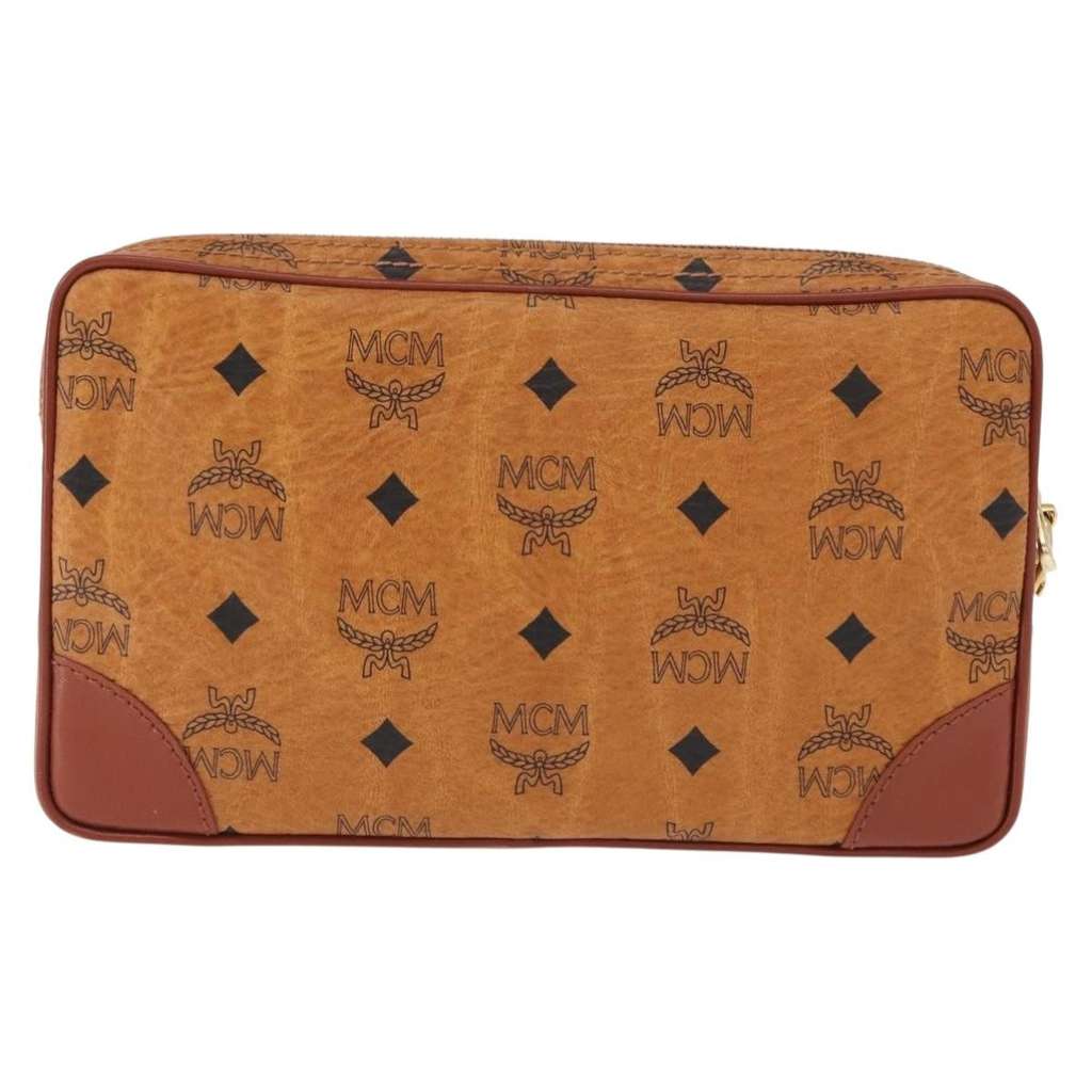 Mcm Visetos pouch Brown Canvas Good condition - Back View