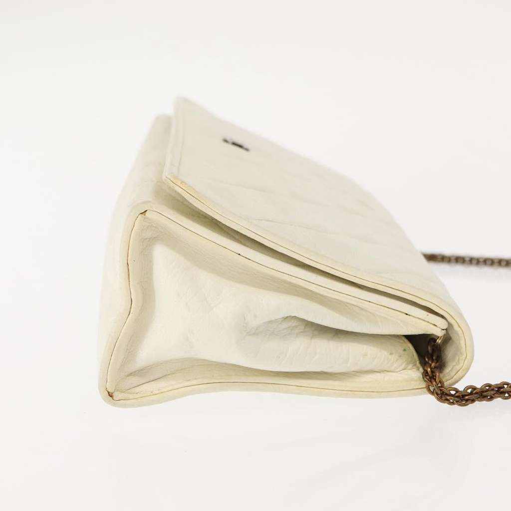 Chanel Full Flap Wallet on Chain White Leather Good condition - Inside View