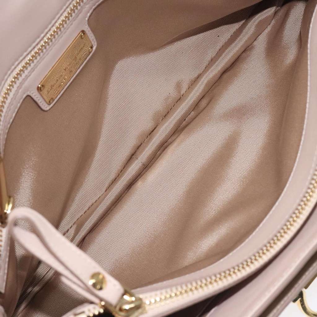 Salvatore Ferragamo Gancini Shoulder Bag Beige Leather Good condition - Box View