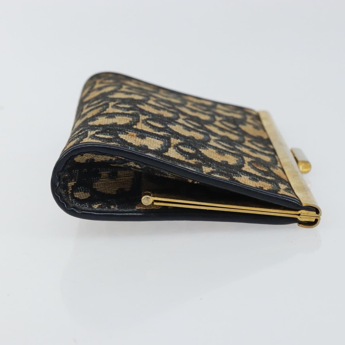 Christian Dior Vintage Frame Clutch Navy Canvas Fair condition - Inside View