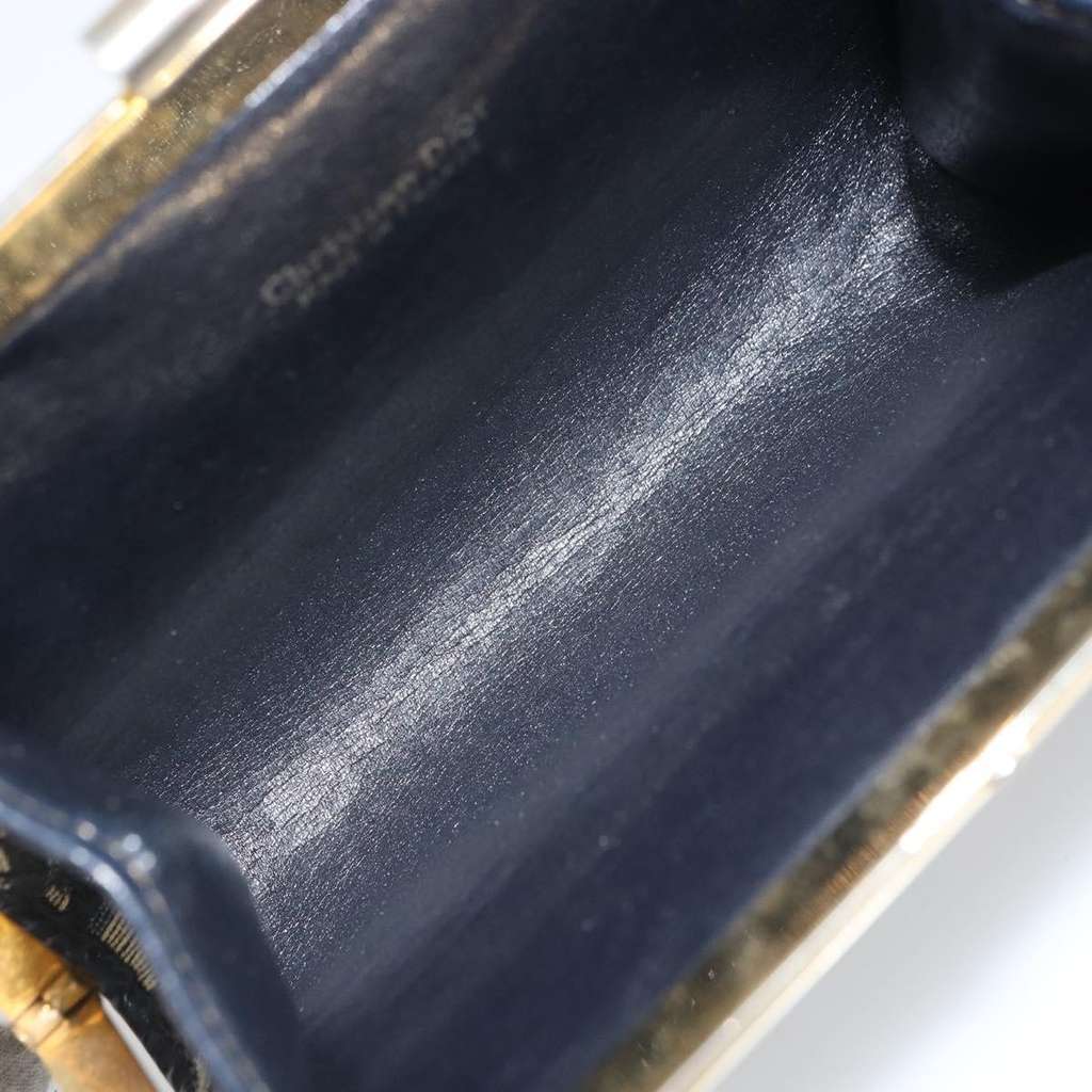 Christian Dior Vintage Frame Clutch Navy Canvas Fair condition - Box View
