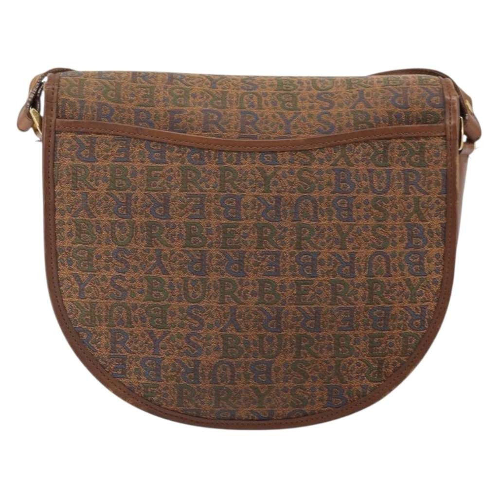 Burberry Flap Shoulder Bag Brown Canvas Good condition - Back View