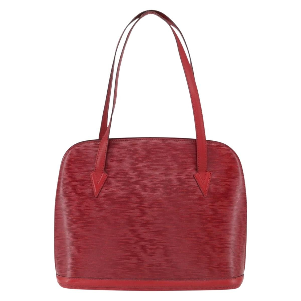 Louis Vuitton Lussac Handbag Red Leather Fair condition - Back View