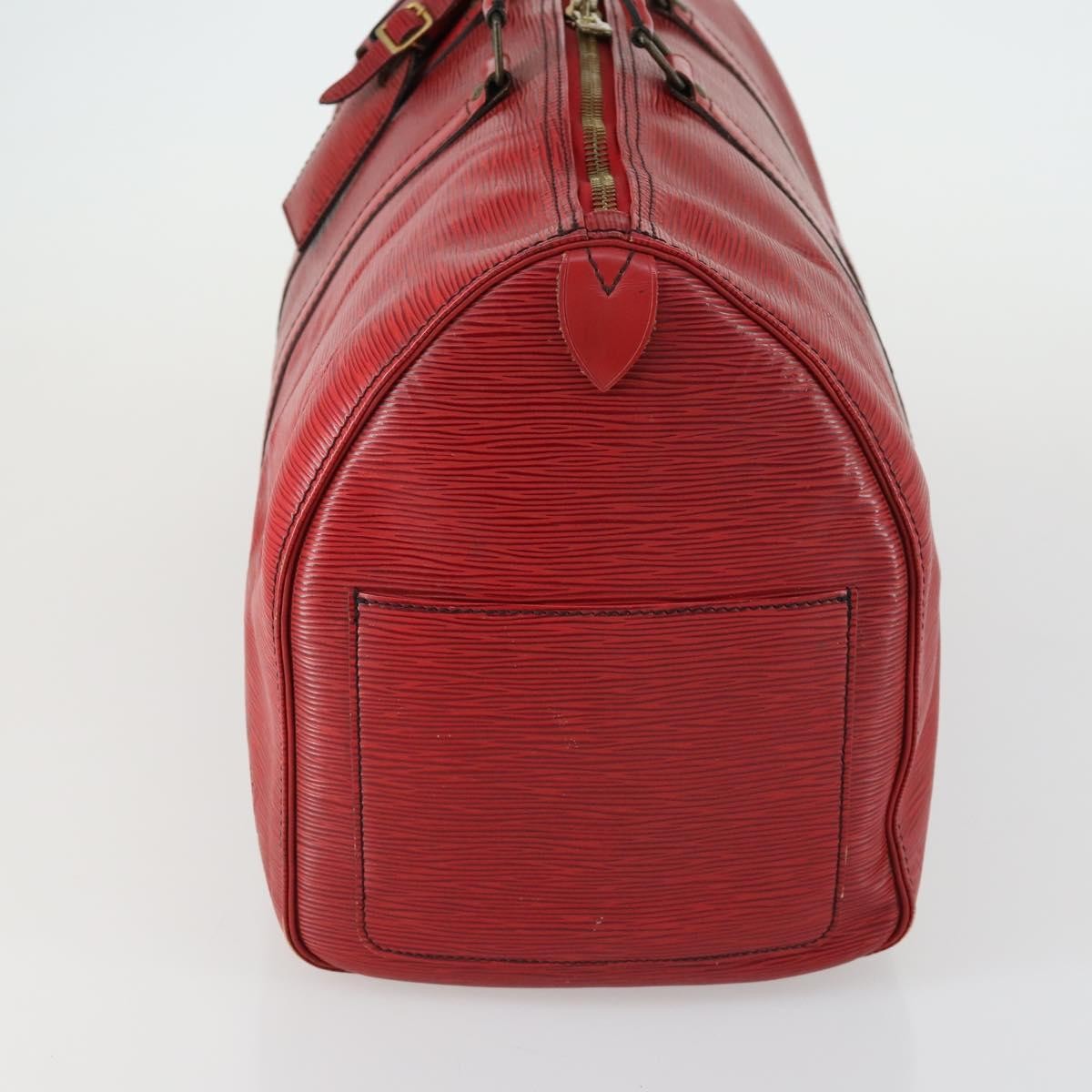 Louis Vuitton Keepall Bag Red Leather Fair condition - Inside View