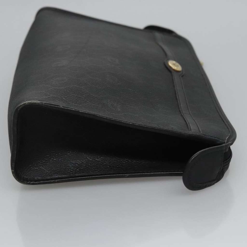 Christian Dior Vintage Honeycomb Zip Pouch Black Canvas Good condition - Inside View