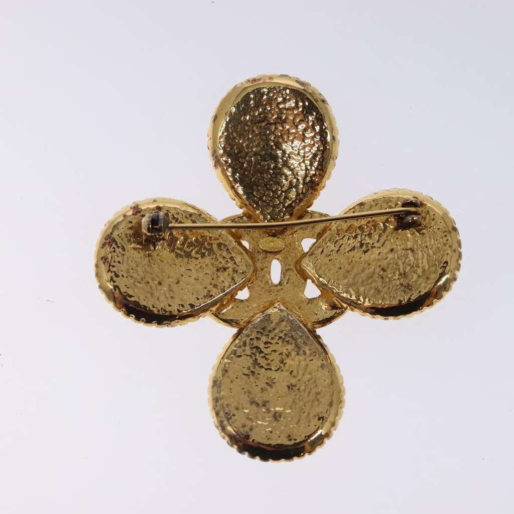 Chanel CC Cross Badge Brooch Gold Metal Good condition - Inside View