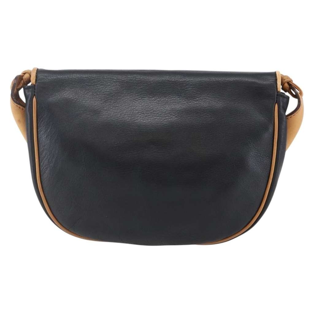 Celine Flap Shoulder Bag Black Leather Good condition - Back View