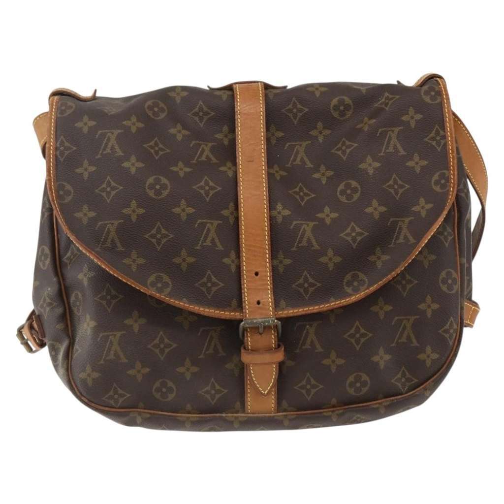 Louis Vuitton Saumur Handbag Brown Canvas Good condition - Back View