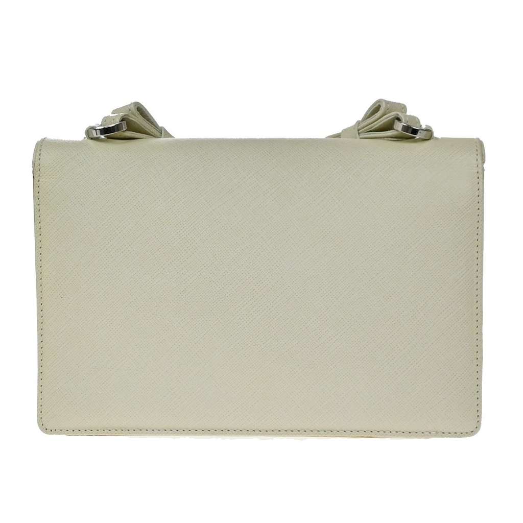 Salvatore Ferragamo Gancini Shoulder Bag White Leather Good condition - Back View