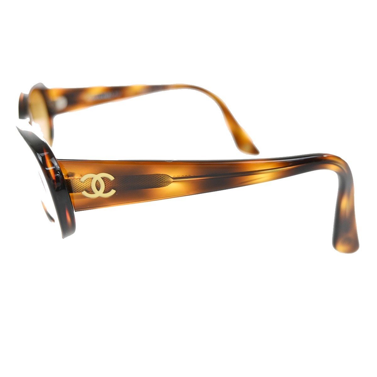 Chanel CHANEL Logo Sunglasses Eye Wear Brown Plastic Good condition - Inside View