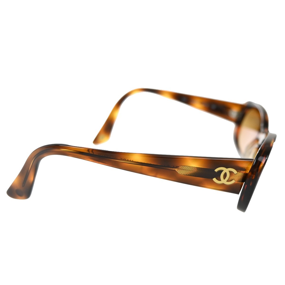 Chanel CHANEL Logo Sunglasses Eye Wear Brown Plastic Good condition - Model View