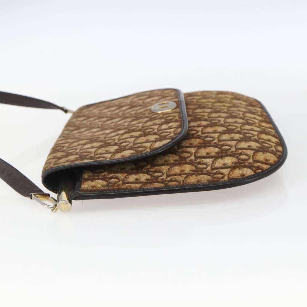Christian Dior Vintage Trotter Shoulder Bag Brown Canvas Good condition - Inside View