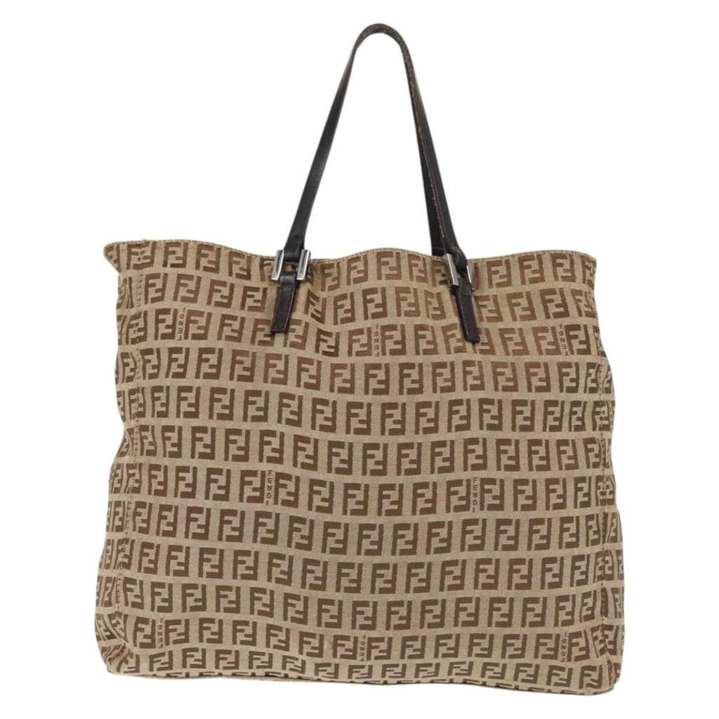 Fendi Vintage Tote Beige Canvas Good condition - Back View