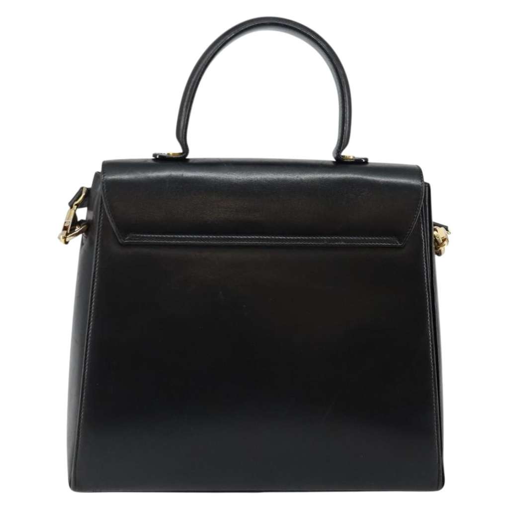 Salvatore Ferragamo Gancini Convertible Top Handle Bag Black Leather Good condition - Back View
