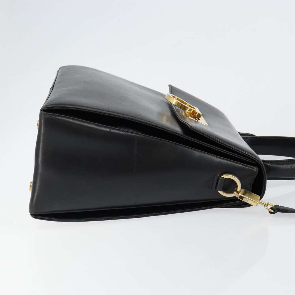Salvatore Ferragamo Gancini Convertible Top Handle Bag Black Leather Good condition - Inside View