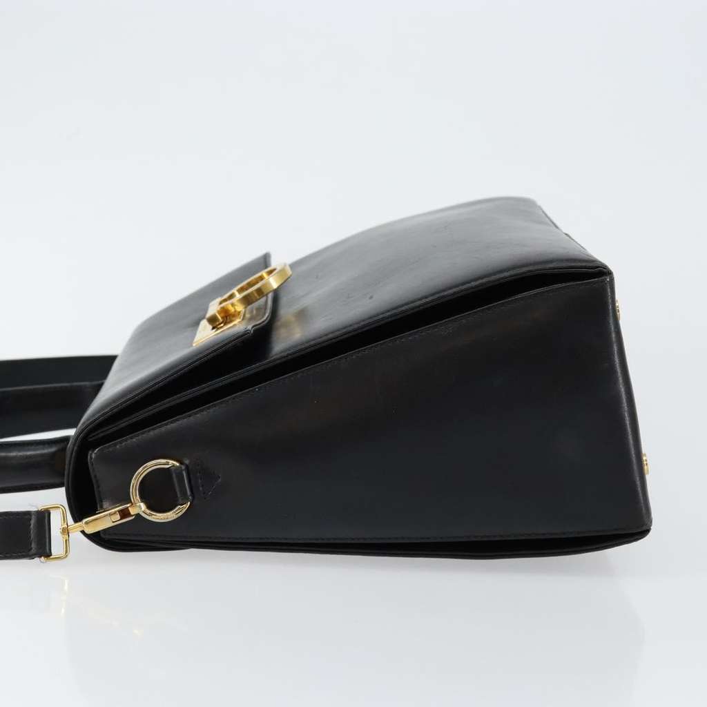 Salvatore Ferragamo Gancini Convertible Top Handle Bag Black Leather Good condition - Model View