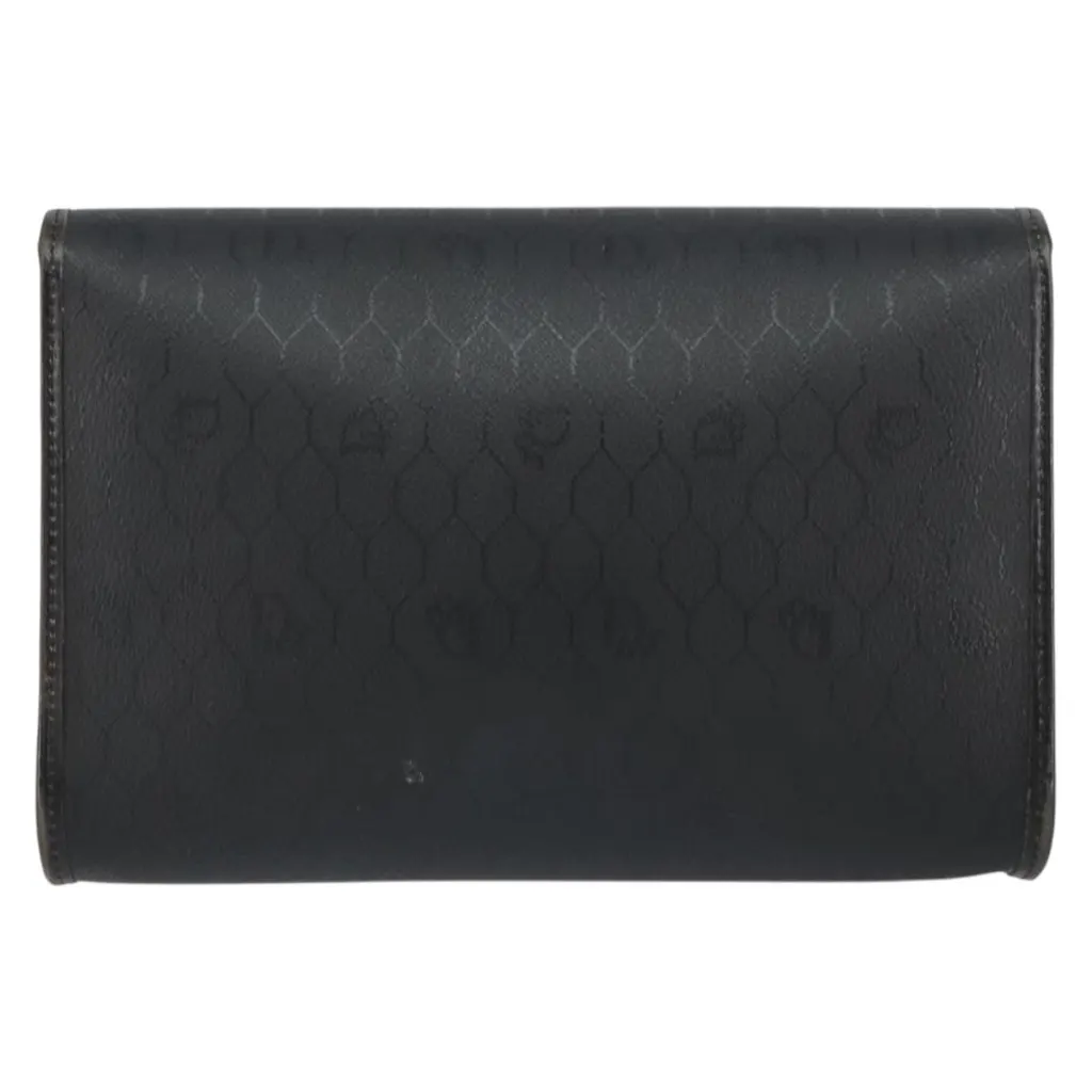 Dior Vintage Honeycomb Flap Crossbody Bag Black Canvas Good - Back View