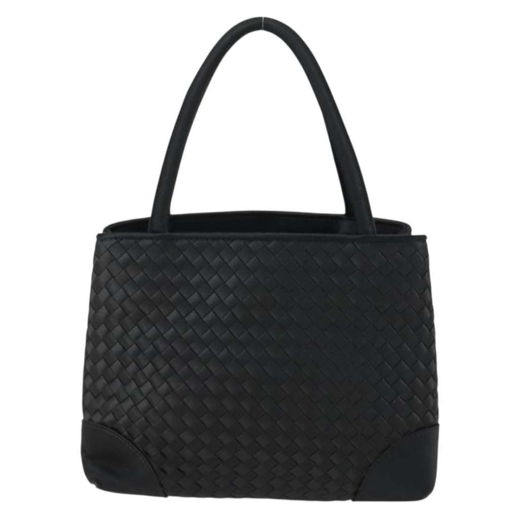 Bottega Veneta Intrecciato Handbag Black Satin Good condition - Back View