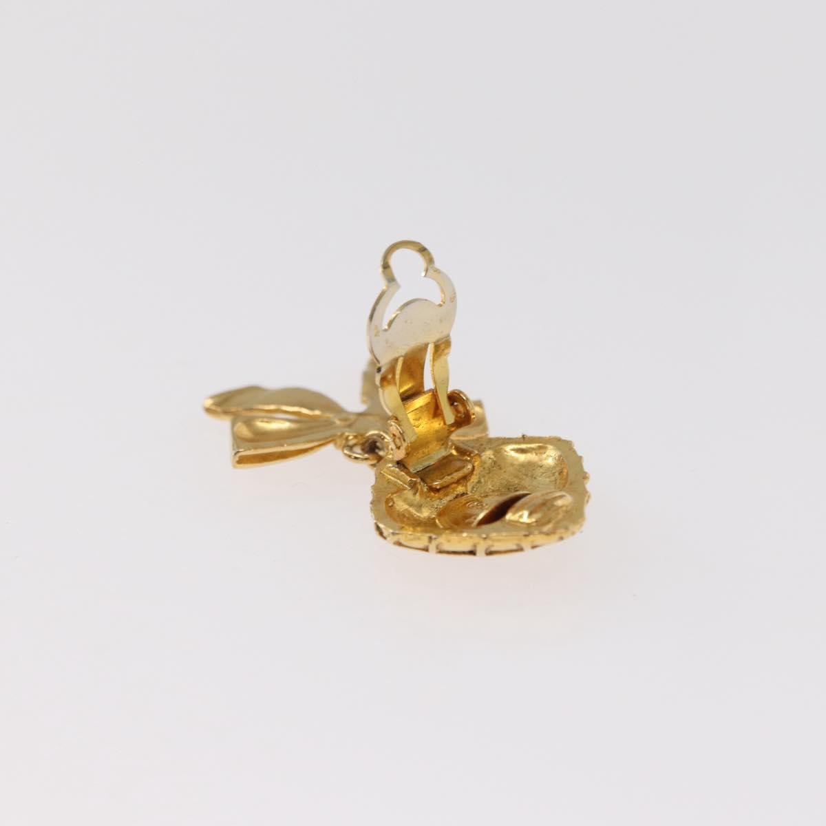 Chanel Ribbon Earring Gold Metal Good condition - Box View