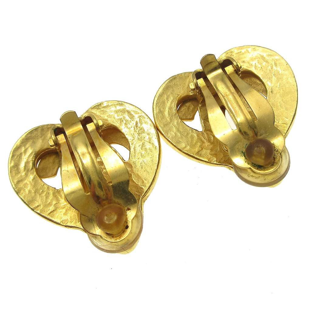 Chanel CC logo heart Gold Good condition - Back View