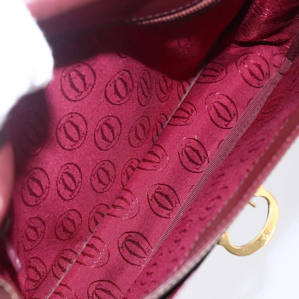 Cartier Must de Cartier Shoulder Bag Burgundy Leather Good condition - Box View