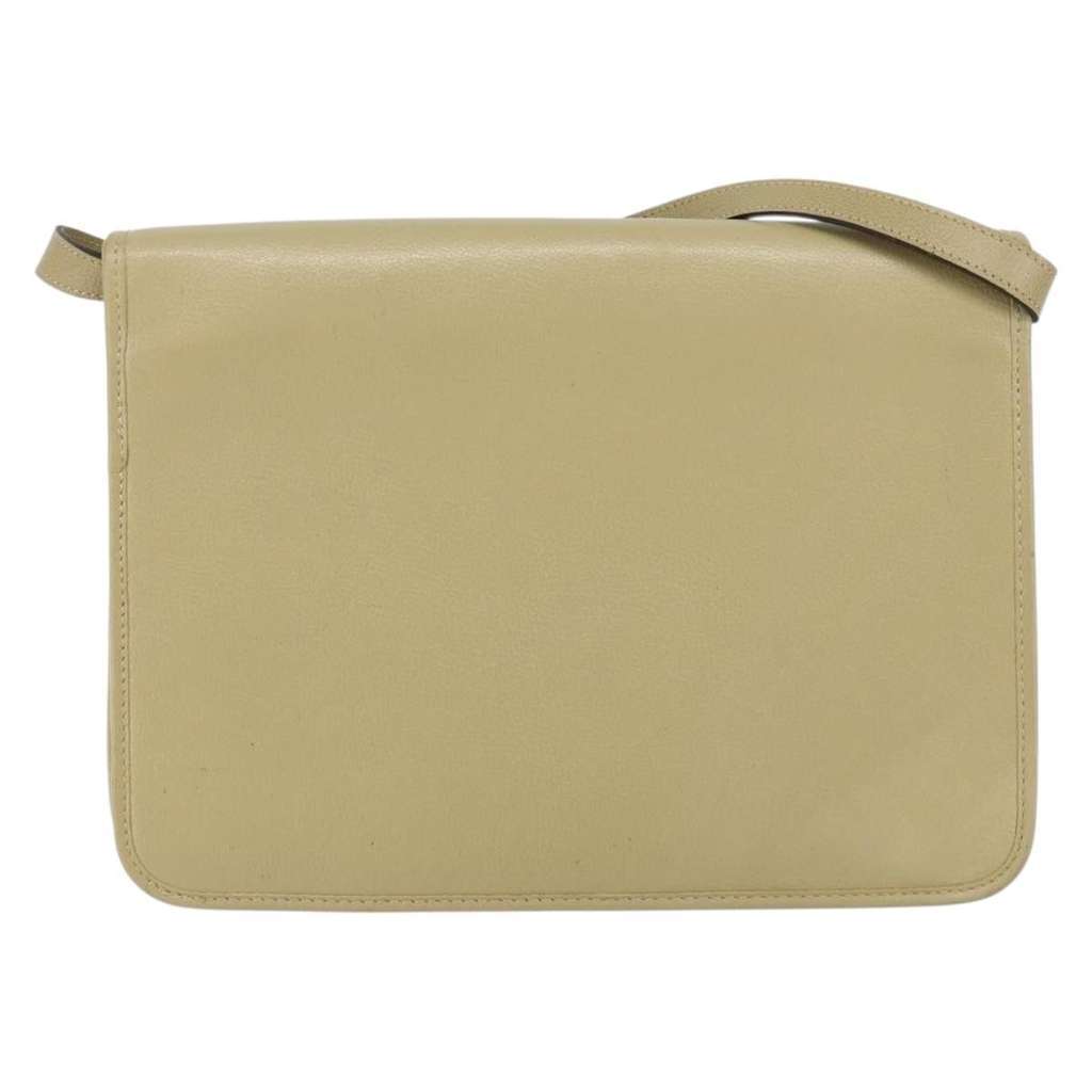 Christian Dior Vintage Shoulder Bag Beige Leather Good condition - Back View