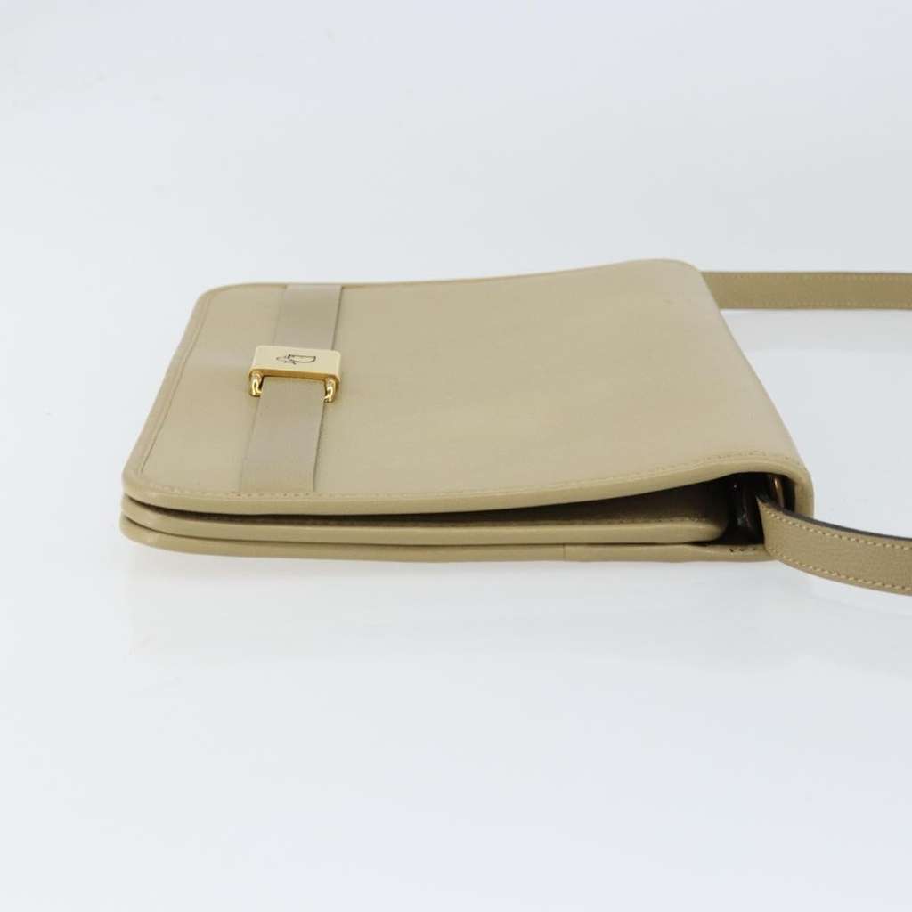Christian Dior Vintage Shoulder Bag Beige Leather Good condition - Inside View