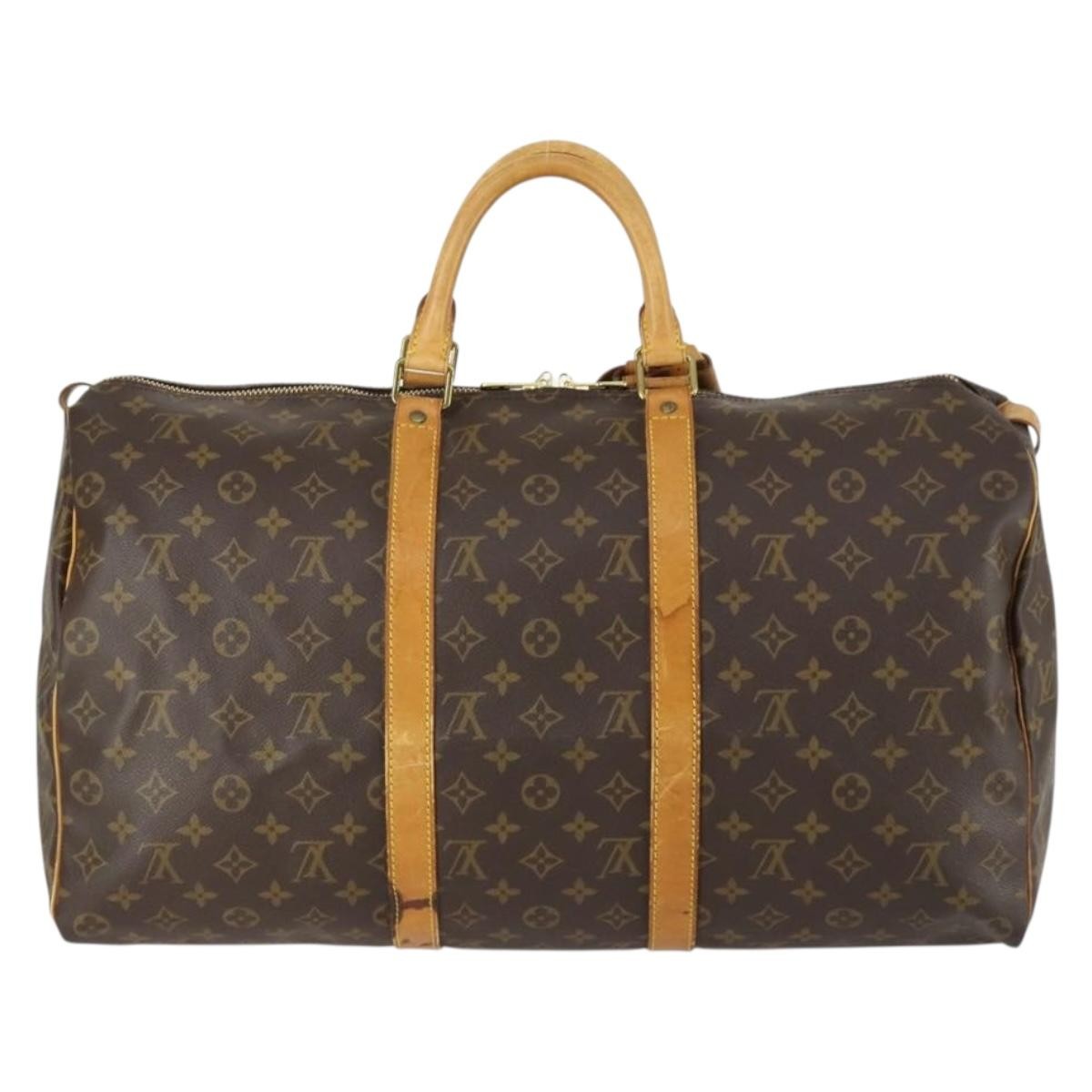 Louis Vuitton Keepall Bag Brown Canvas Fair condition - Back View