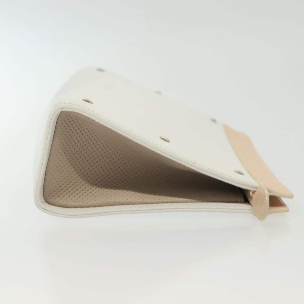 Loewe Flat Zip Pouch White Leather Good condition - Inside View