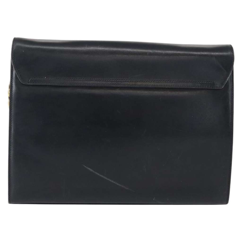 Salvatore Ferragamo Gancini Chain Shoulder bag Navy Leather Fair condition - Back View