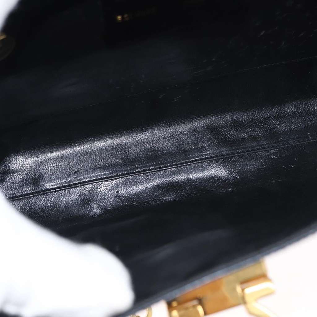 Salvatore Ferragamo Gancini Chain Shoulder bag Navy Leather Fair condition - Box View