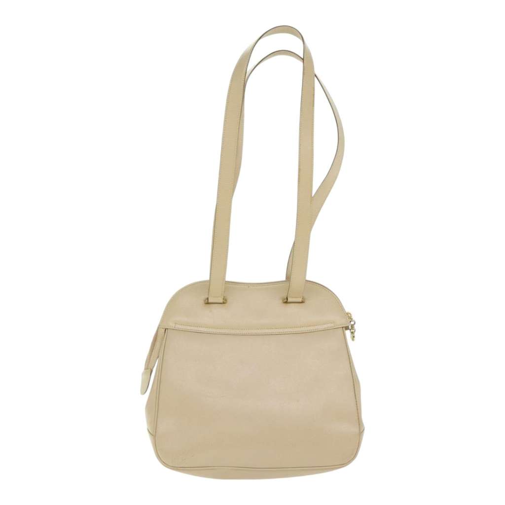 Salvatore Ferragamo Gancini Shoulder Bag Beige Leather Good condition - Back View
